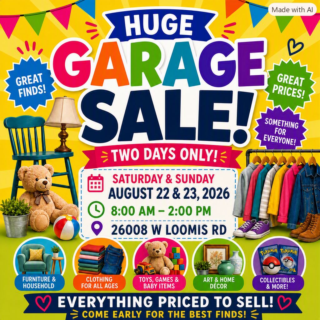 HUGE Garage sale! All categories NEW and gently loved!
