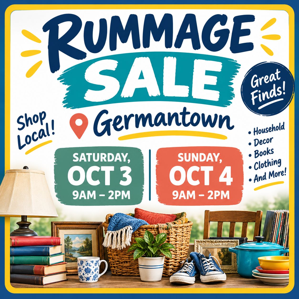 Rummage Sale in Germantown Oct 3 and 4